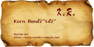 Korn Renátó névjegykártya